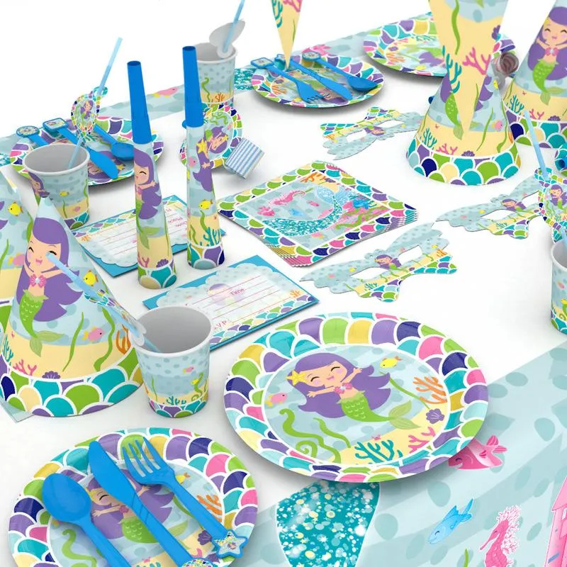 Mermaid Theme Birthday Party Supplies MEGA Package (#Type A)