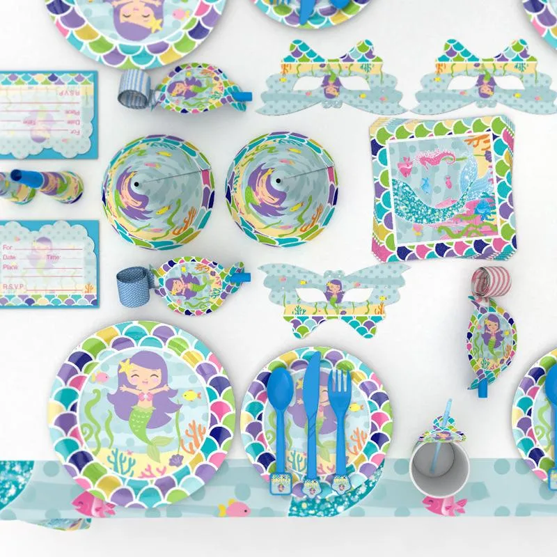 Mermaid Theme Birthday Party Supplies MEGA Package (#Type A)