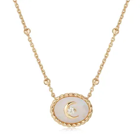 Moonstone Gold Crescent Moon Necklace - Keepsake