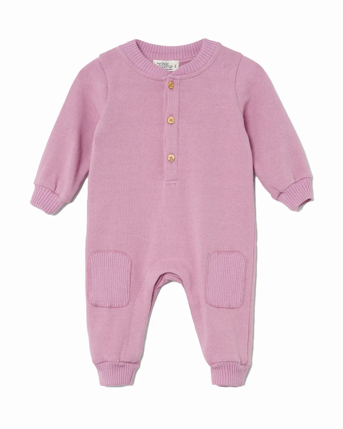 MY LITTLE COZMO MANIFESTO n°1 Baby Soft Knit Jumpsuit Sleeper in Pink