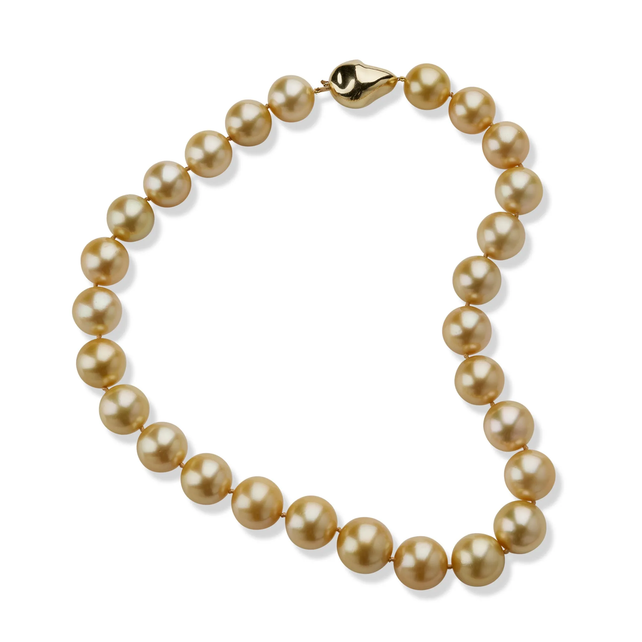 Natural Color Golden Cultured South Sea Pearl Necklace