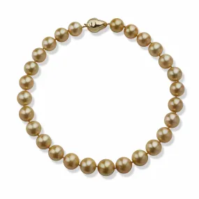 Natural Color Golden Cultured South Sea Pearl Necklace