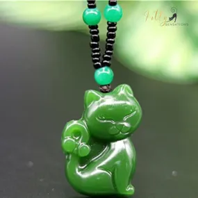 Natural Jade Cat Necklace