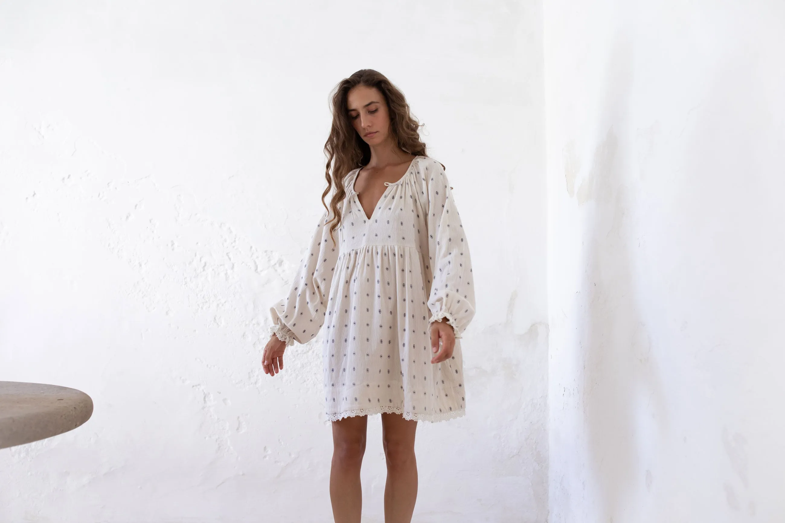 NELLA DRESS | UNDYED INDIGO PRINT