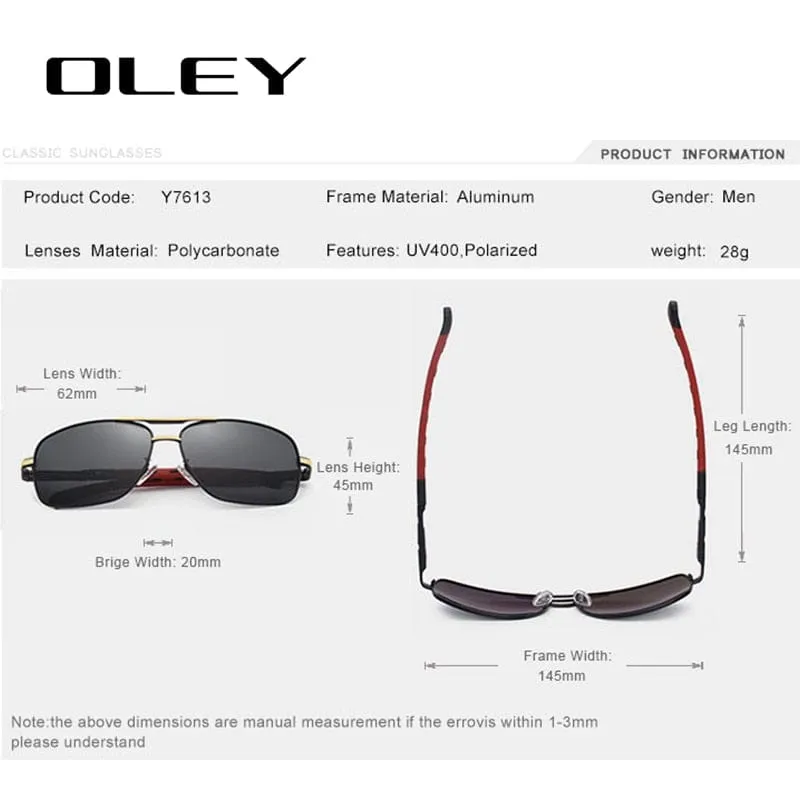 OLEY Brand Polarized Sunglasses Men New Fashion Eyes Protect Sun Glasses With Accessories Unisex driving goggles oculos de sol