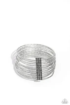 Paparazzi Shimmery Silhouette Silver Bracelet