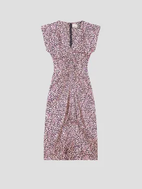 Pink Lyndsay Printed Midi Dress