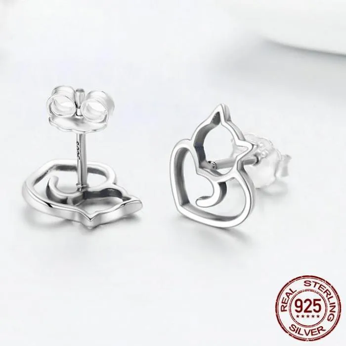 Precious Kitty 925 Silver Earrings