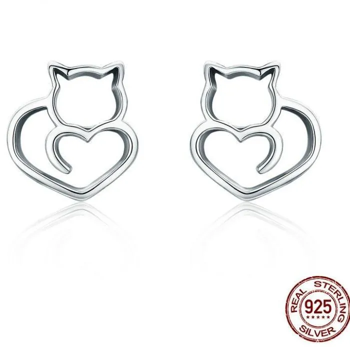 Precious Kitty 925 Silver Earrings