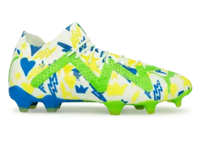 PUMA Men's Future Ultimate x Neymar FG/AG White/Blue/Lemon