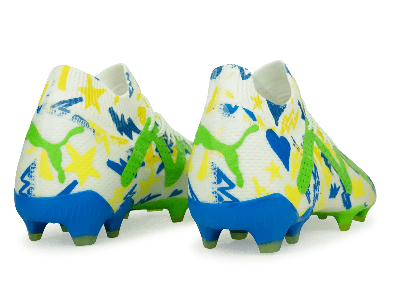 PUMA Men's Future Ultimate x Neymar FG/AG White/Blue/Lemon