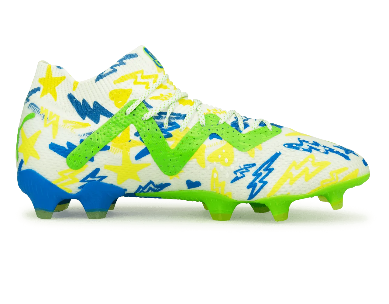 PUMA Men's Future Ultimate x Neymar FG/AG White/Blue/Lemon