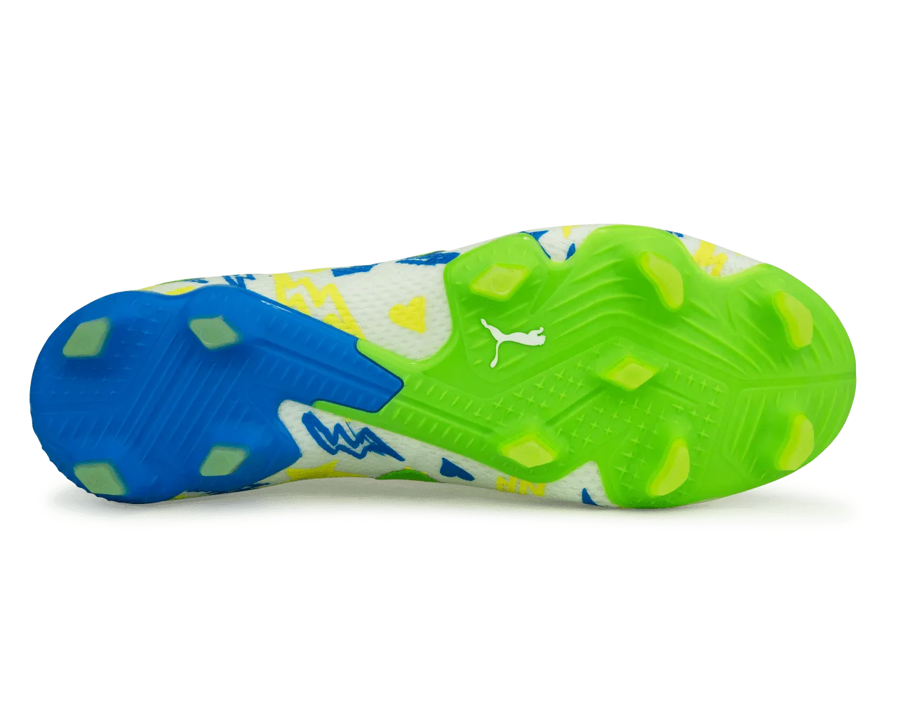 PUMA Men's Future Ultimate x Neymar FG/AG White/Blue/Lemon