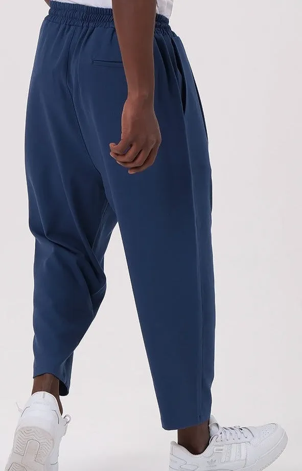 QL CLASSIK Relaxed Fit Cropped Trousers in Indigo