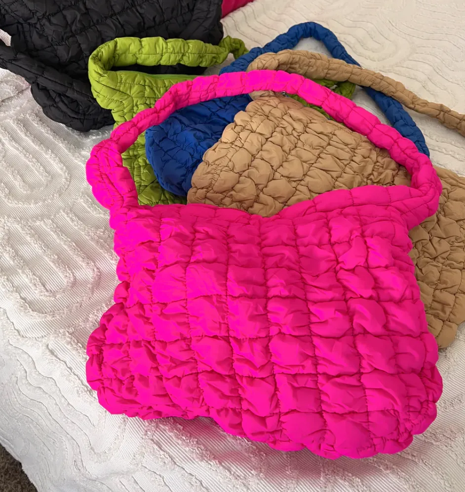 Quilted Shoulder Bag | Hot Pink