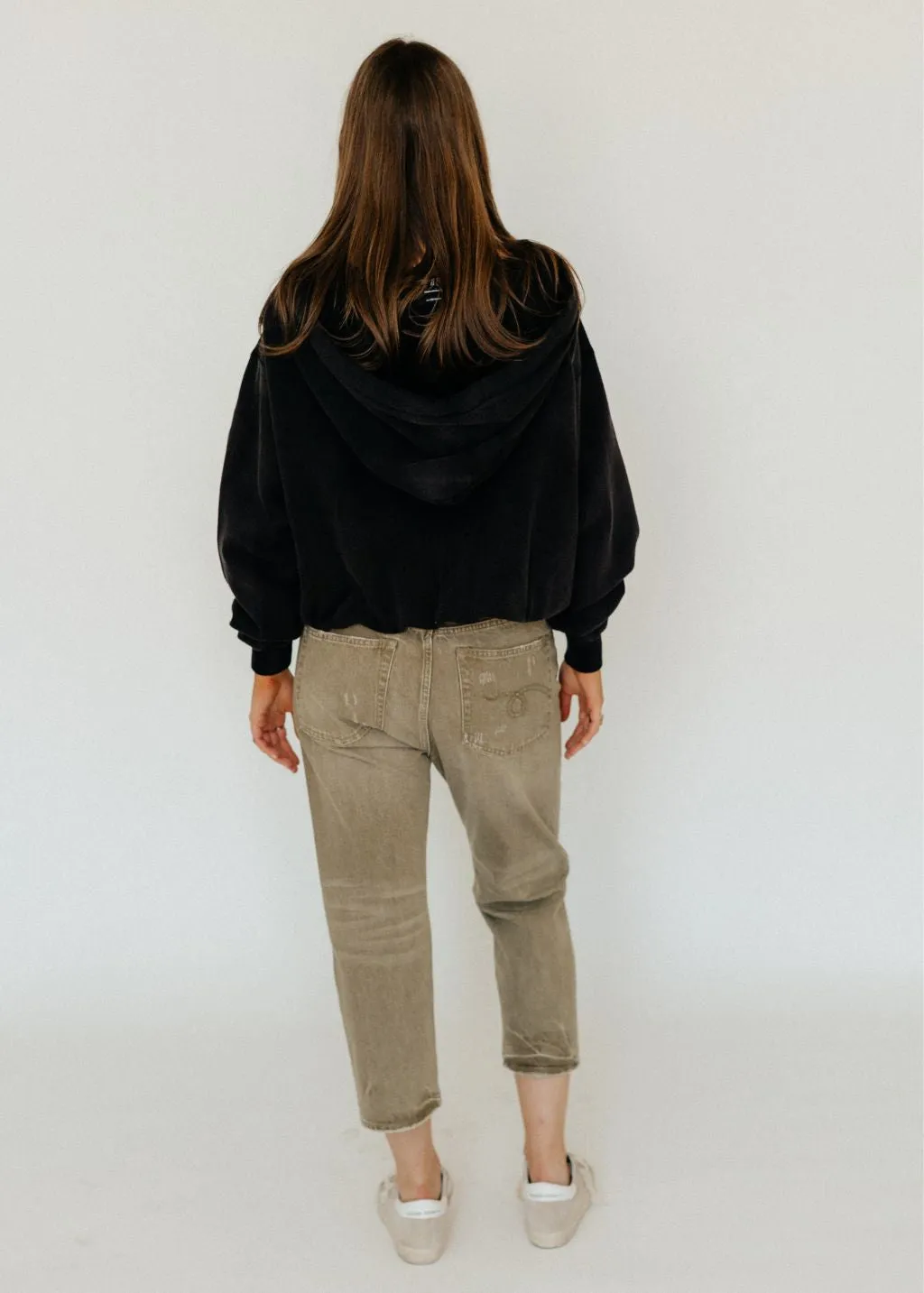 R13 Tailored Drop Jean in Moss Green