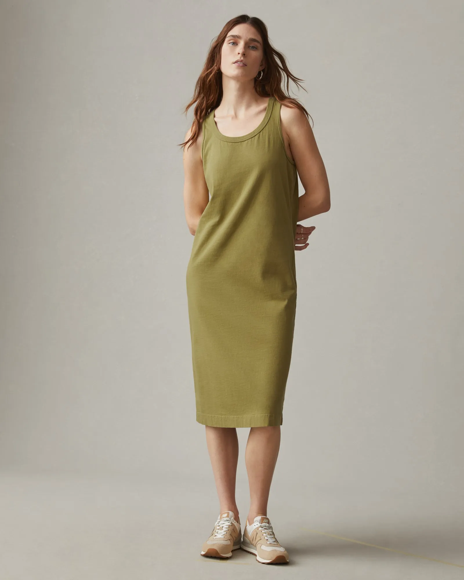 Racer Tank Dress - Peat Moss