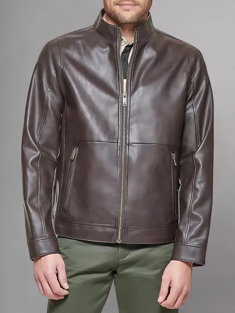 Regular Fit Real Leather Jacket for Men