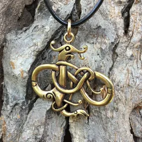 Runestone Serpent Pendant - Bronze