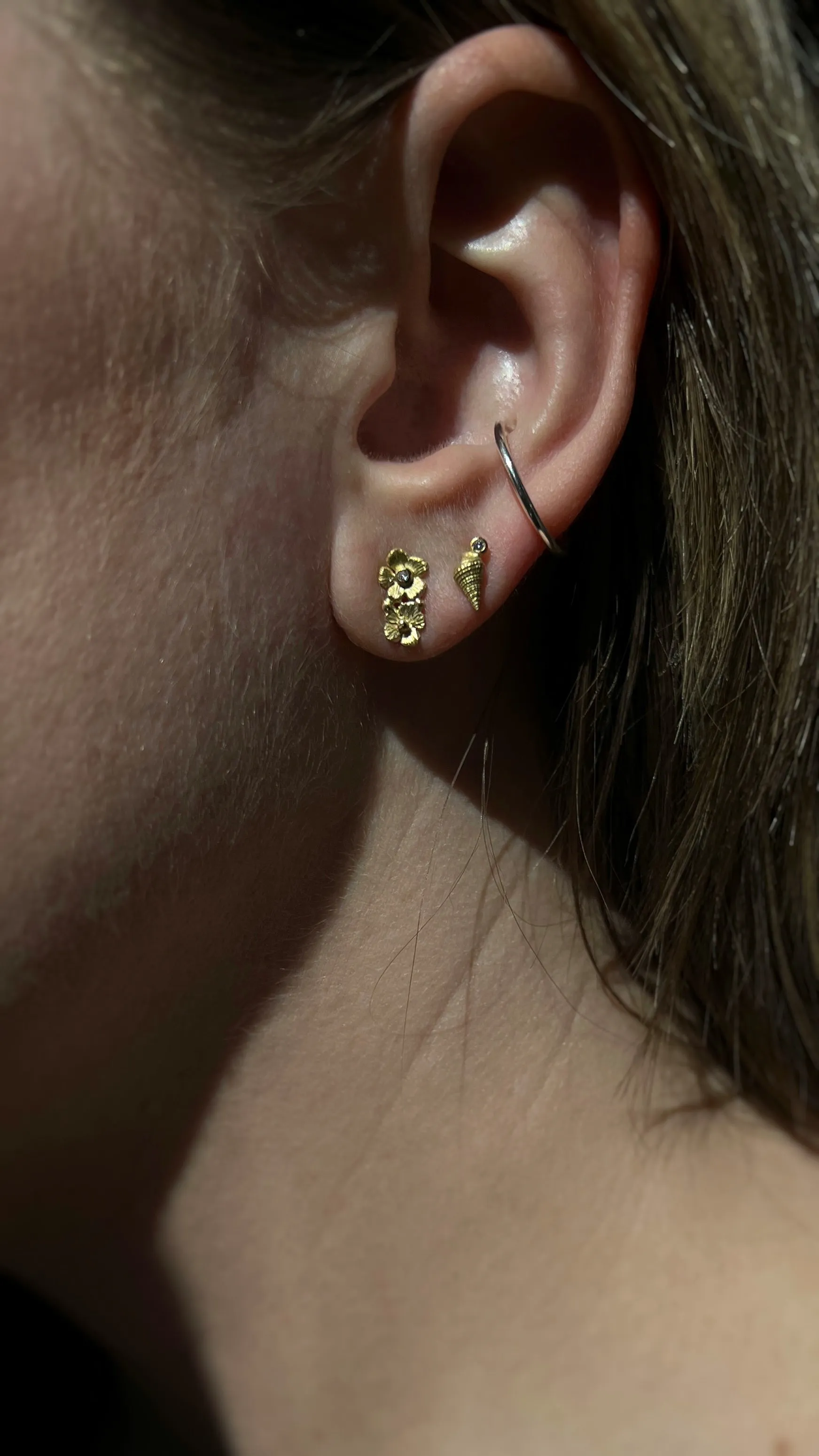 Shell Diamond Studs