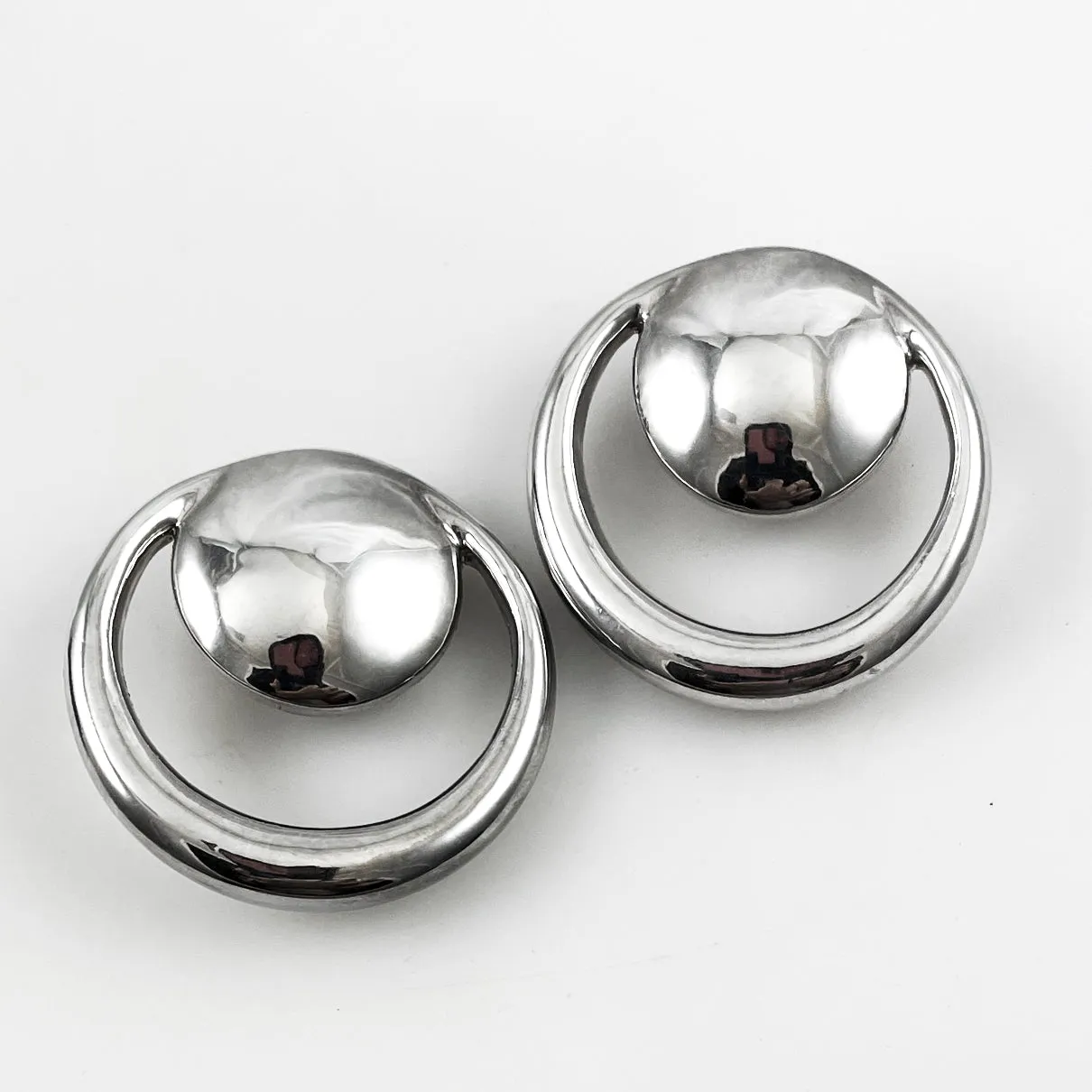 Simon Sebbag Modern Silver Clip On Earrings