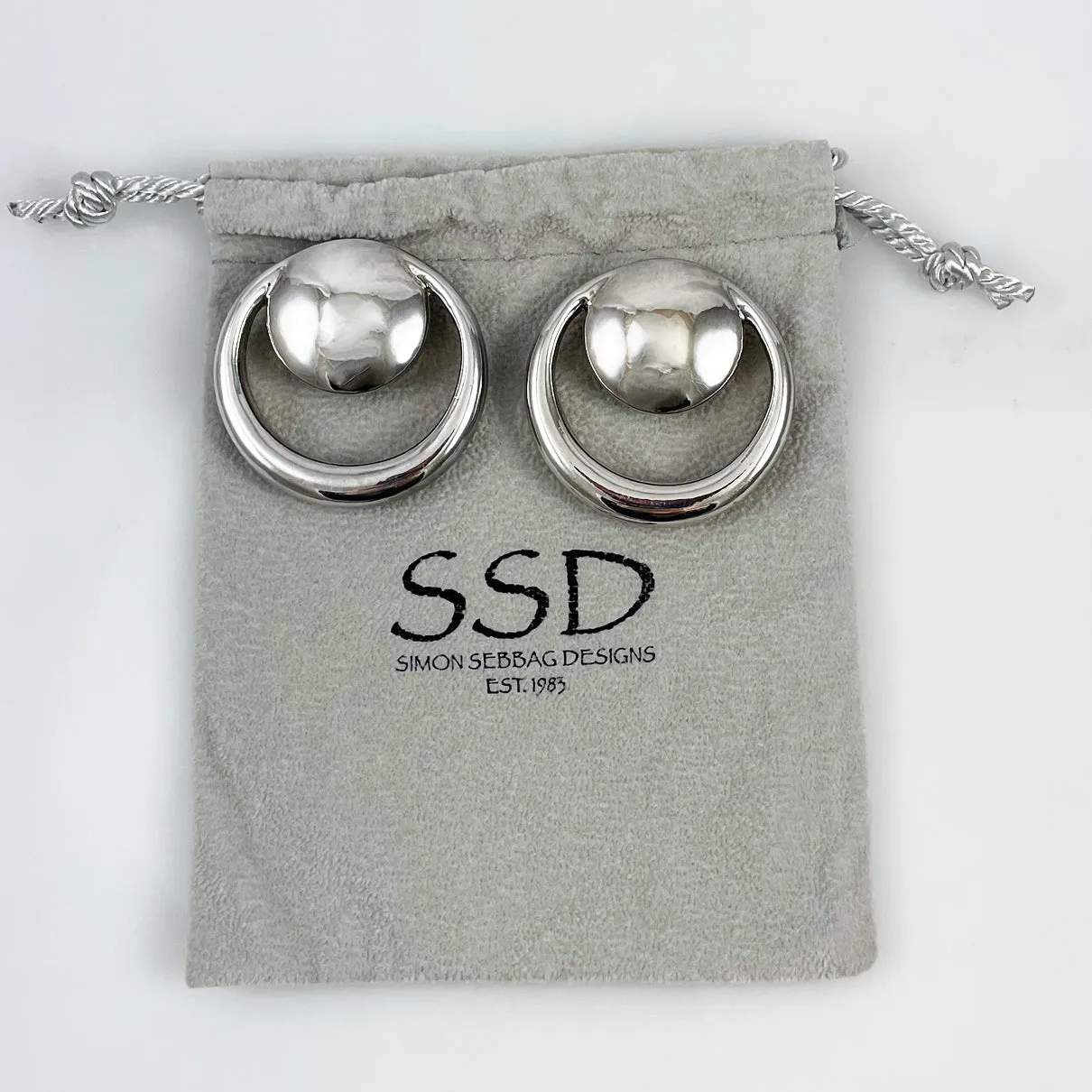 Simon Sebbag Modern Silver Clip On Earrings