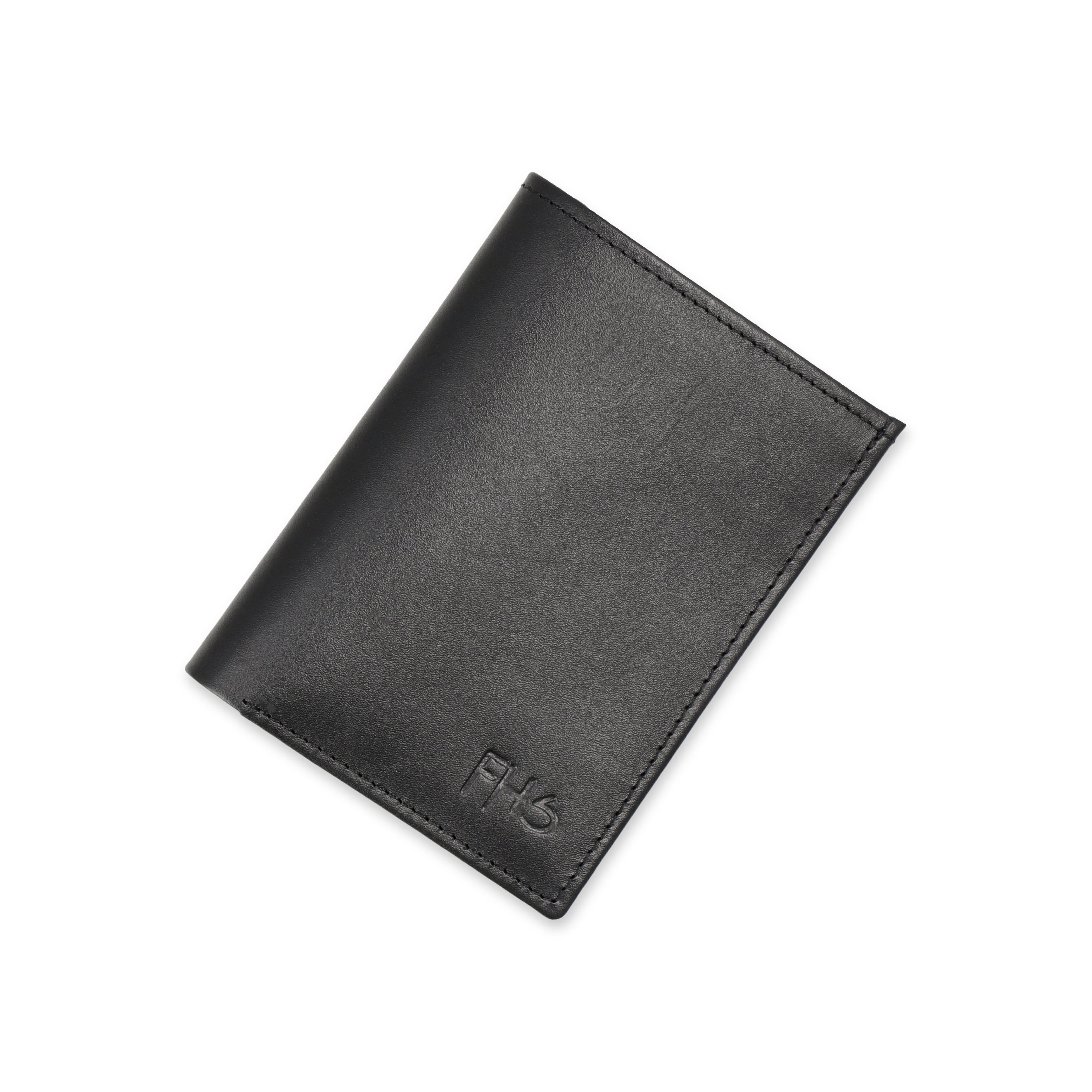 Sleek-Fold Leather Wallet - Black