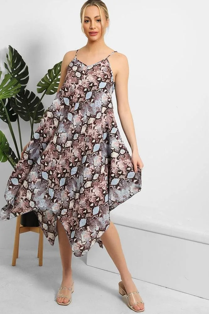 Snake Print Cami Handkerchief Dress