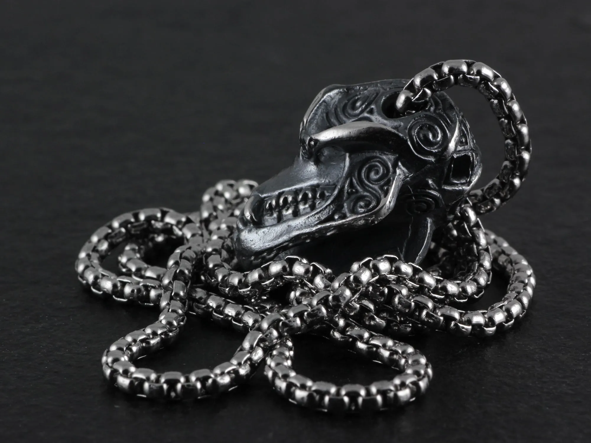 Sterling Silver Monkey Skull Necklace