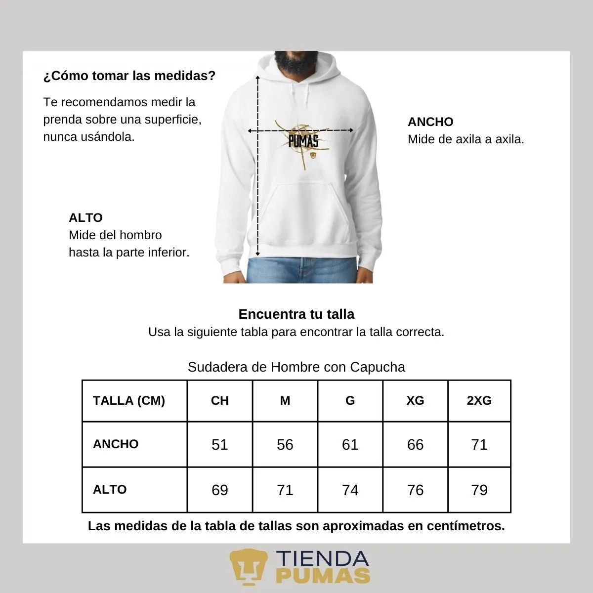 Sudadera Hombre Hoodie Pumas UNAM Balón