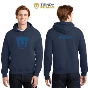 Sudadera Hombre Hoodie Pumas UNAM Logo Azul Vinil