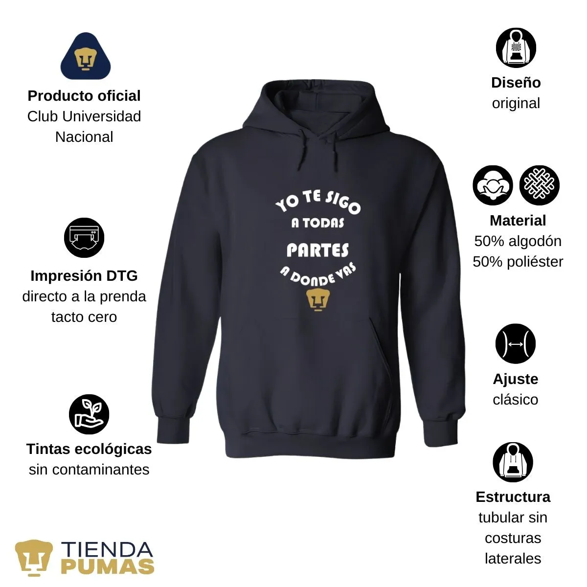 Sudadera Hombre Pumas UNAM te sigo