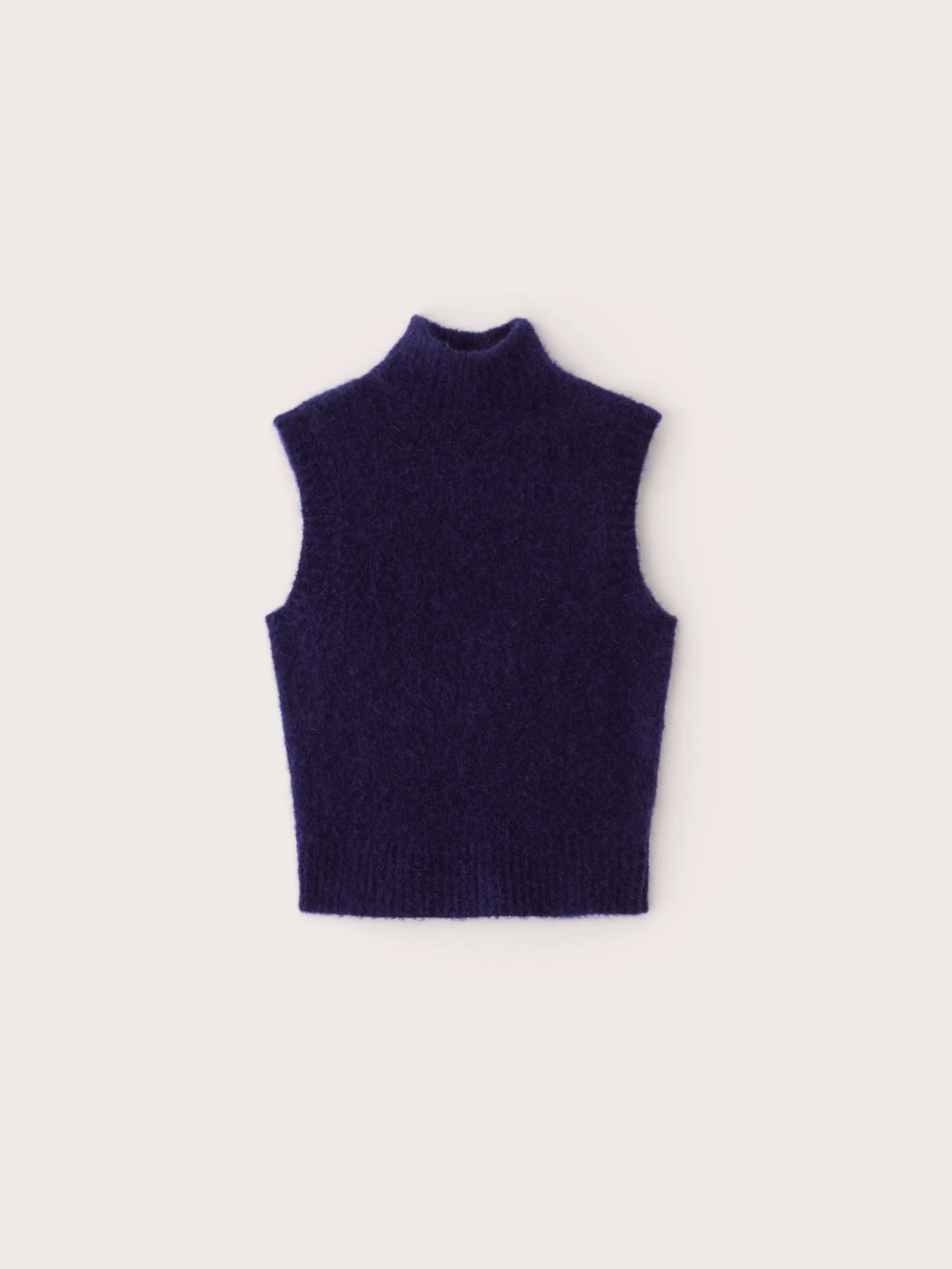 The Boucle Knit Sweater Vest in Night Sky