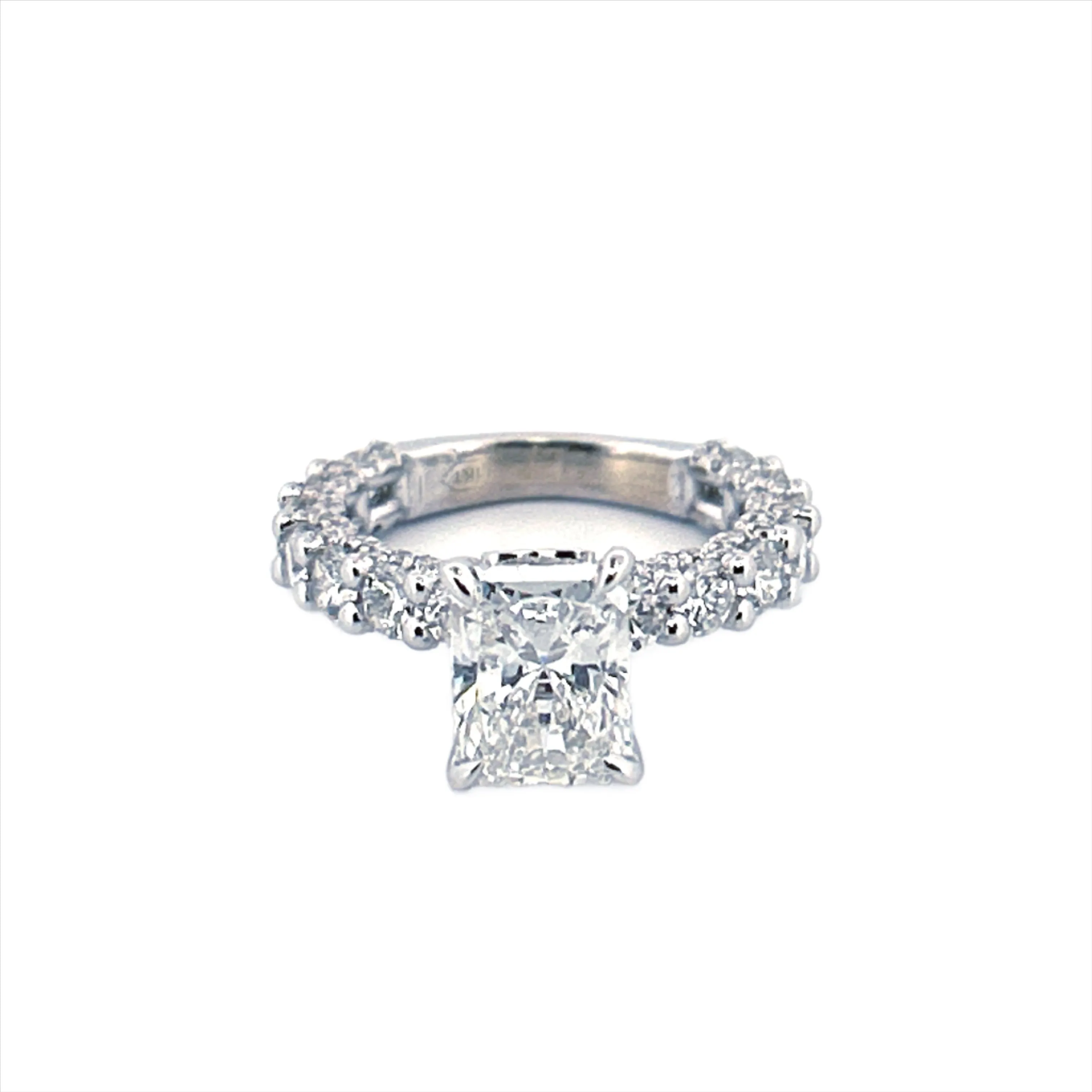 The Giselle Lab Grown Diamond Engagement Ring w/ 2 Carat Lab Grown Radiant Center stone