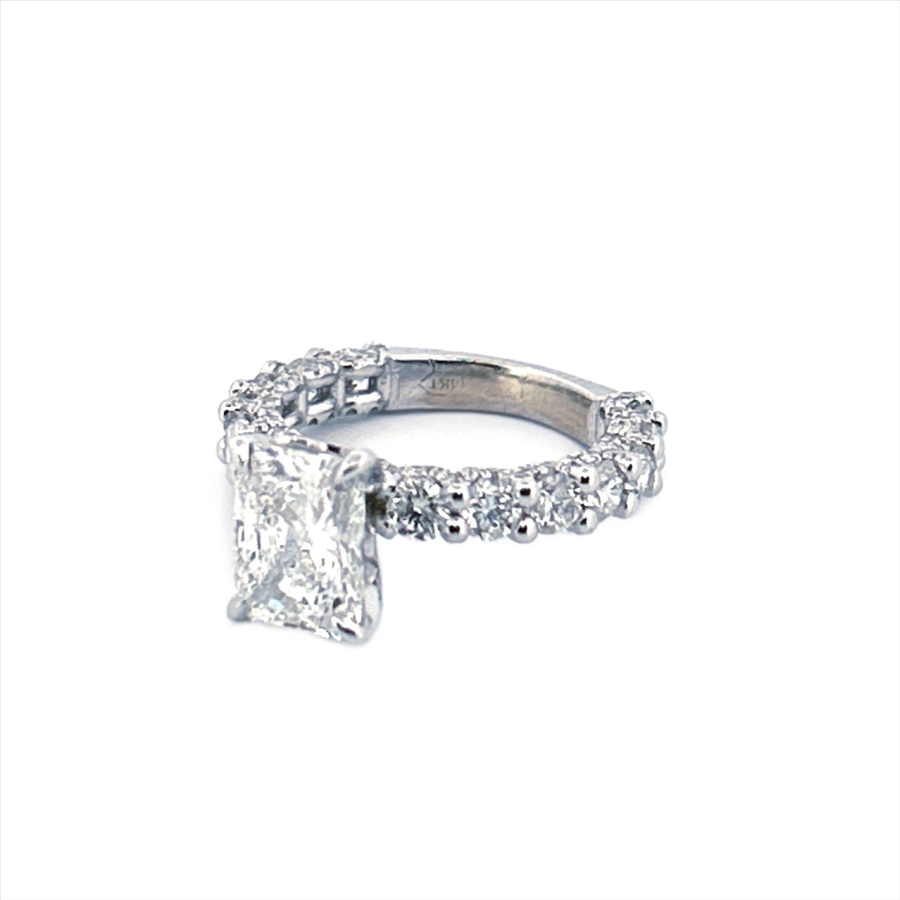 The Giselle Lab Grown Diamond Engagement Ring w/ 2 Carat Lab Grown Radiant Center stone