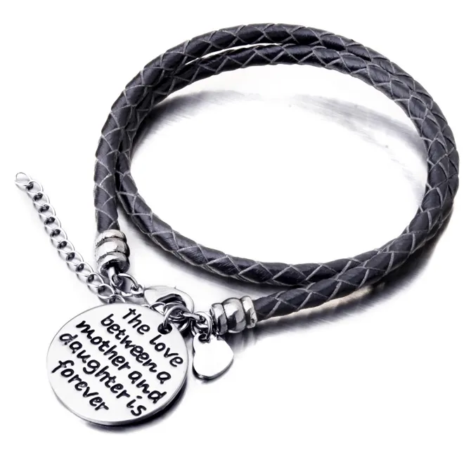 The Love Between a Mother and Daughter is Forever - Hand Stamped Bracelet