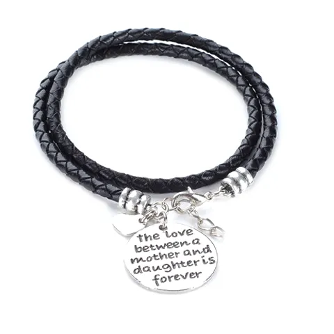 The Love Between a Mother and Daughter is Forever - Hand Stamped Bracelet