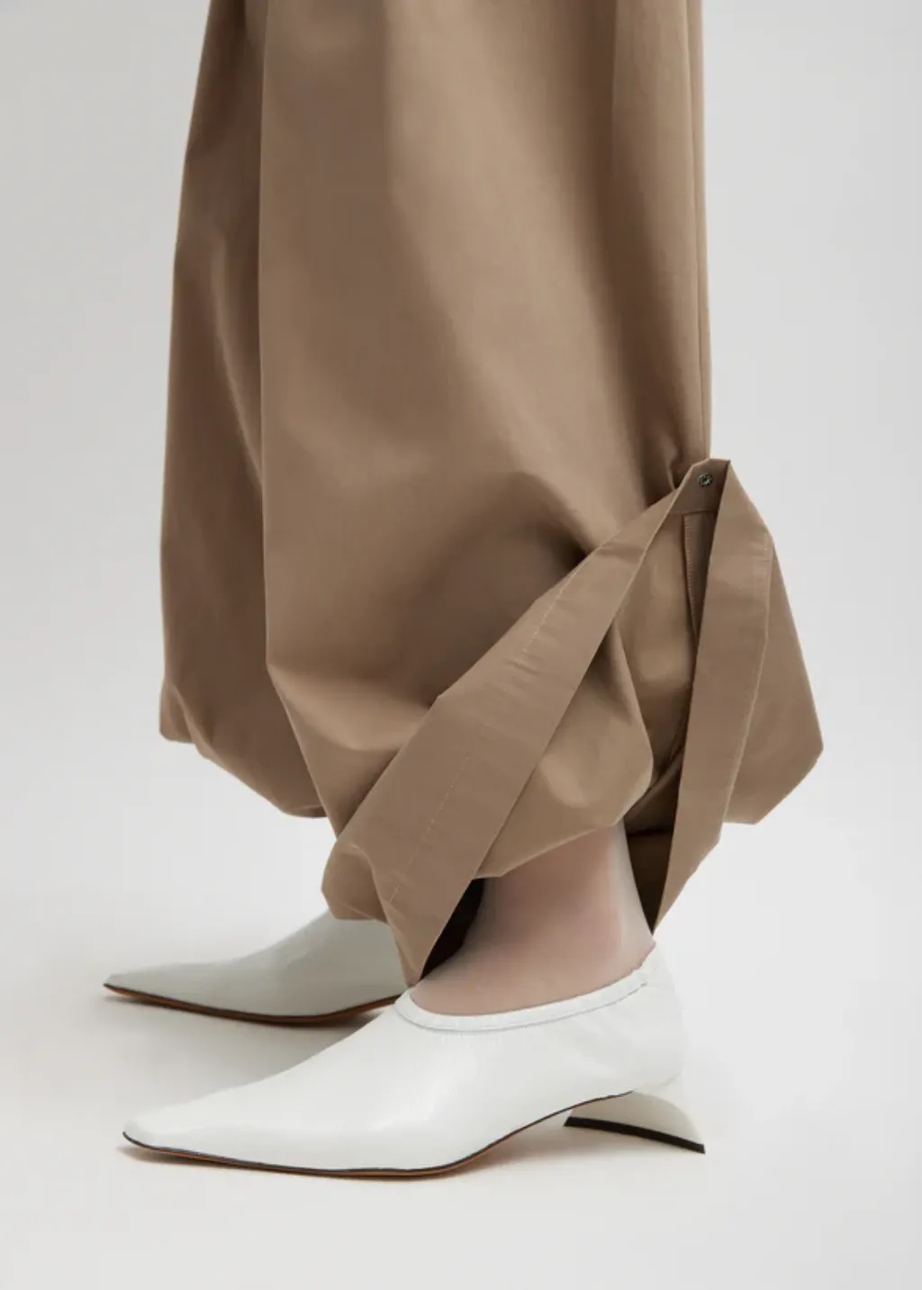 Tibi Bio Twill Triple Pleat Pant in Vintage Khaki