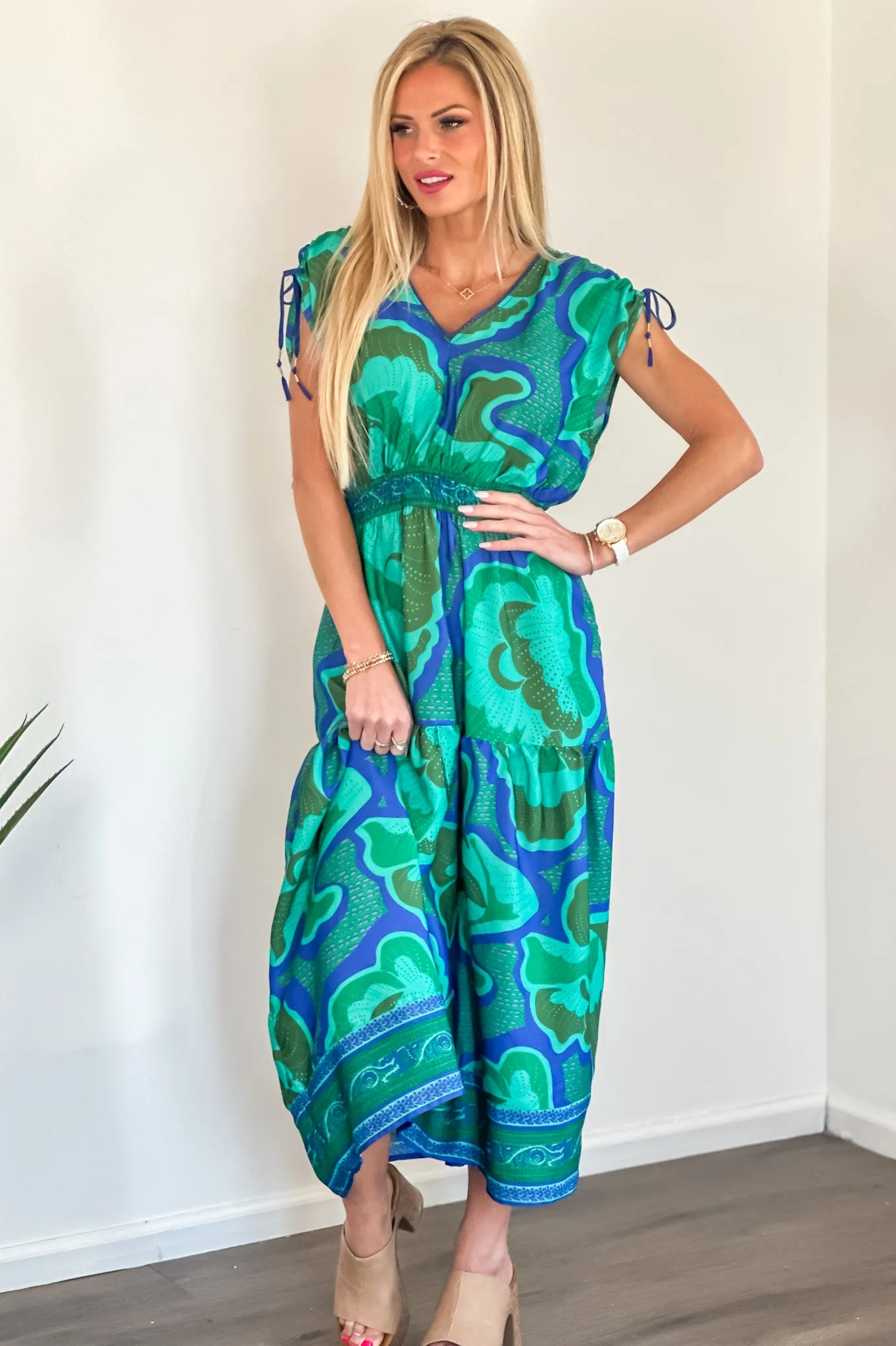 Tribal Costa Border Print Maxi Dress : Jademist