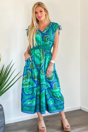 Tribal Costa Border Print Maxi Dress : Jademist