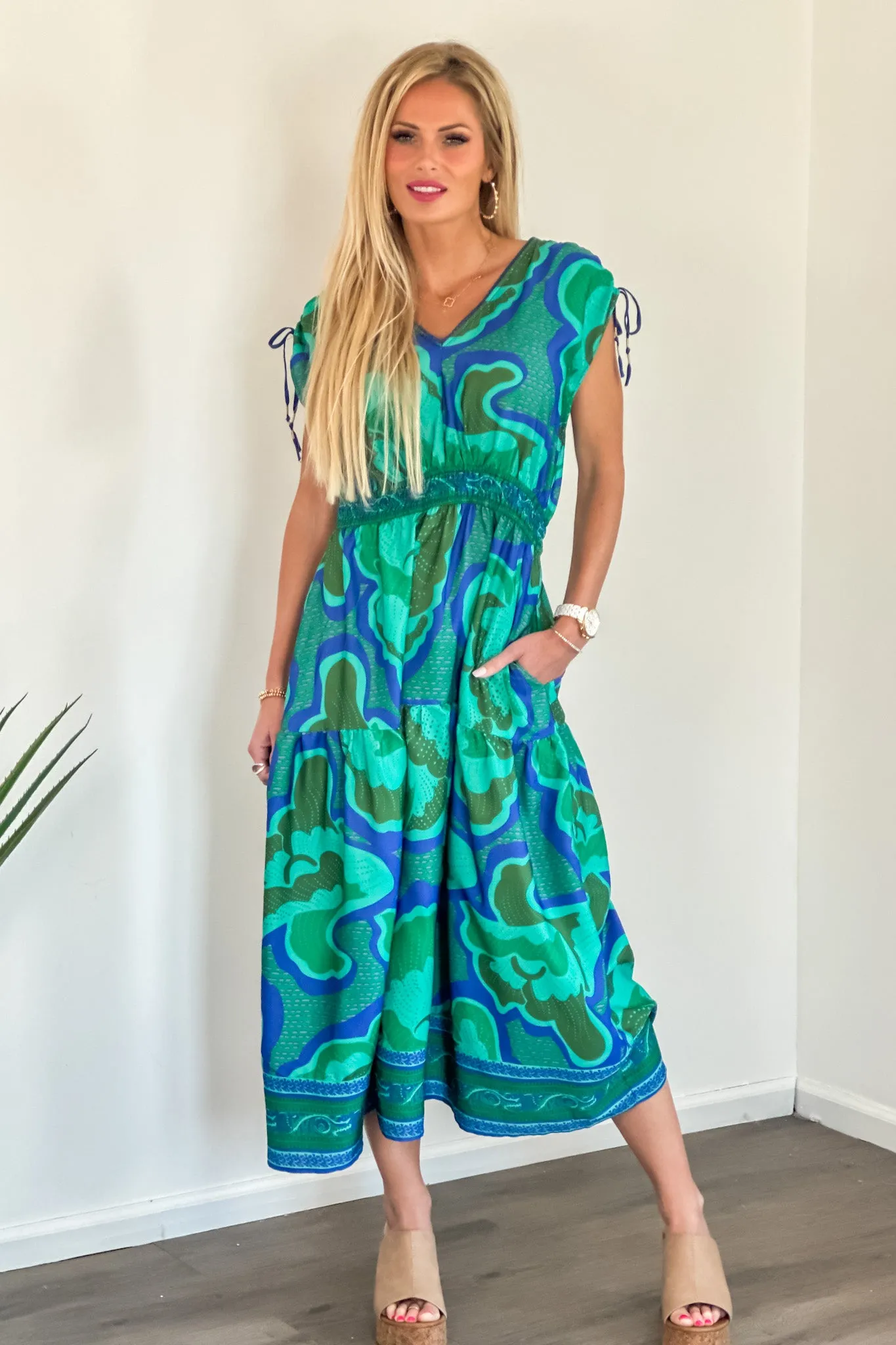 Tribal Costa Border Print Maxi Dress : Jademist