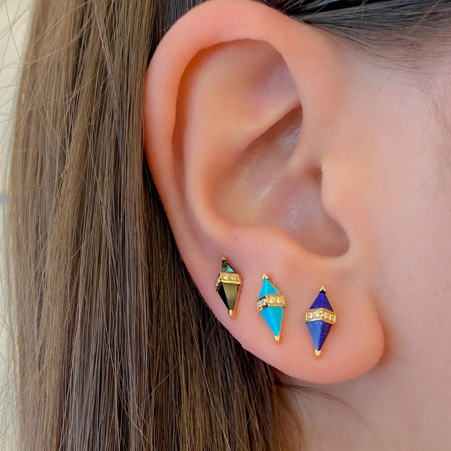 Turquoise & Diamond Pietra Studs