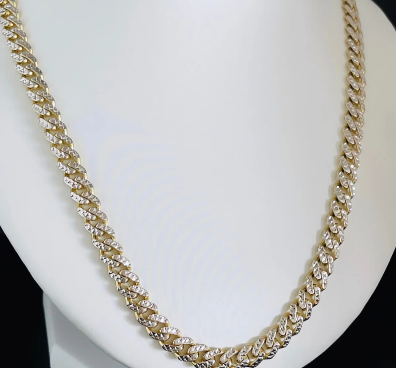 Two tone diamond cut Monaco chain MC166