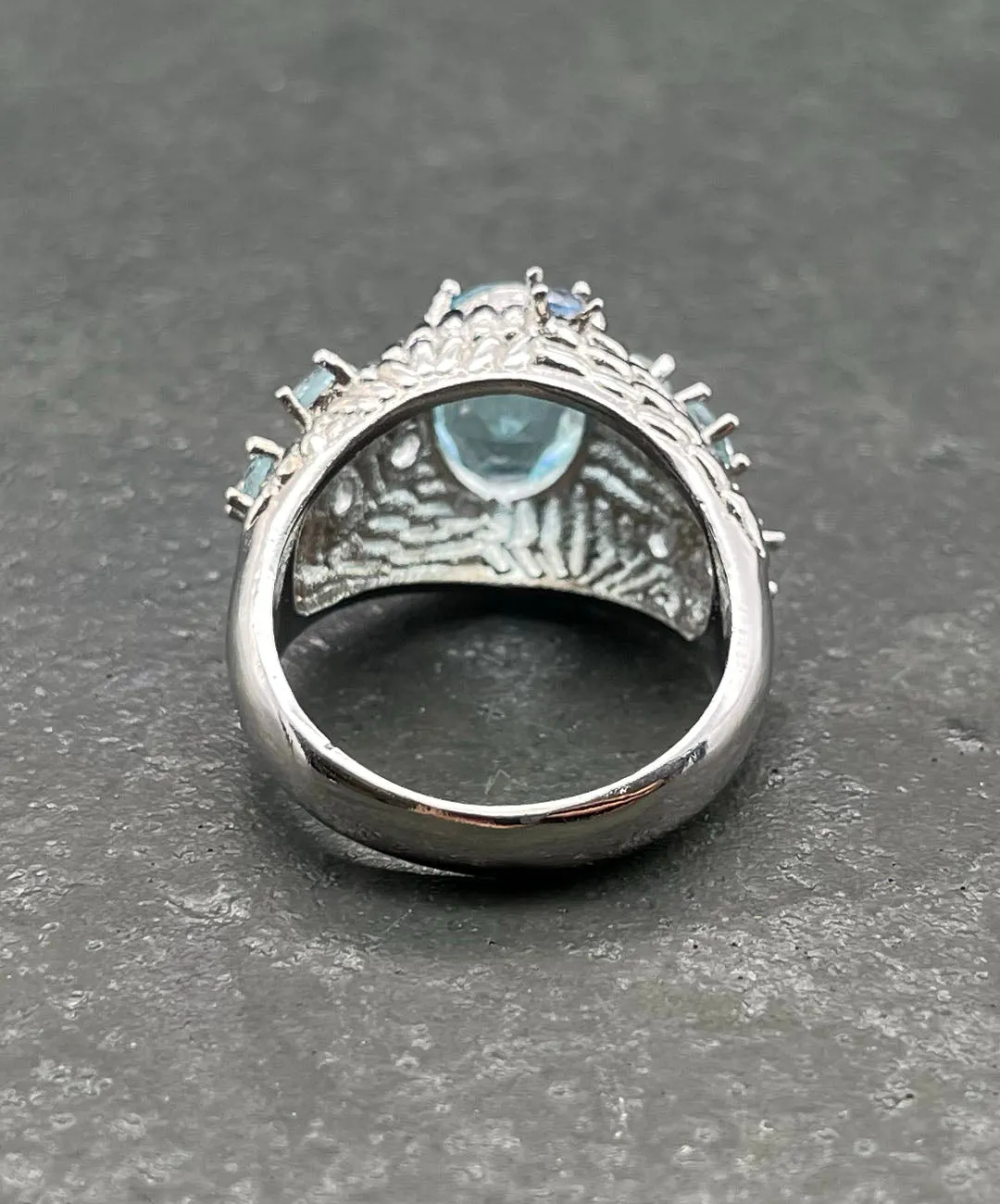 【USA輸入】ヴィンテージ アクアブルー ビジュー リング/Vintage Aqua Blue Bijou Ring