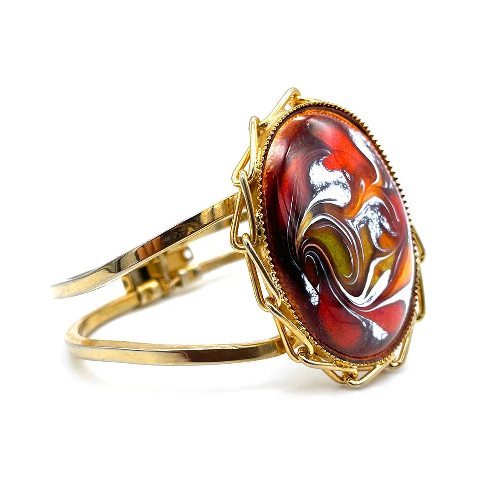 【USA輸入】ヴィンテージ アンバー エナメル バングル/Vintage Amber Enamel Bangle