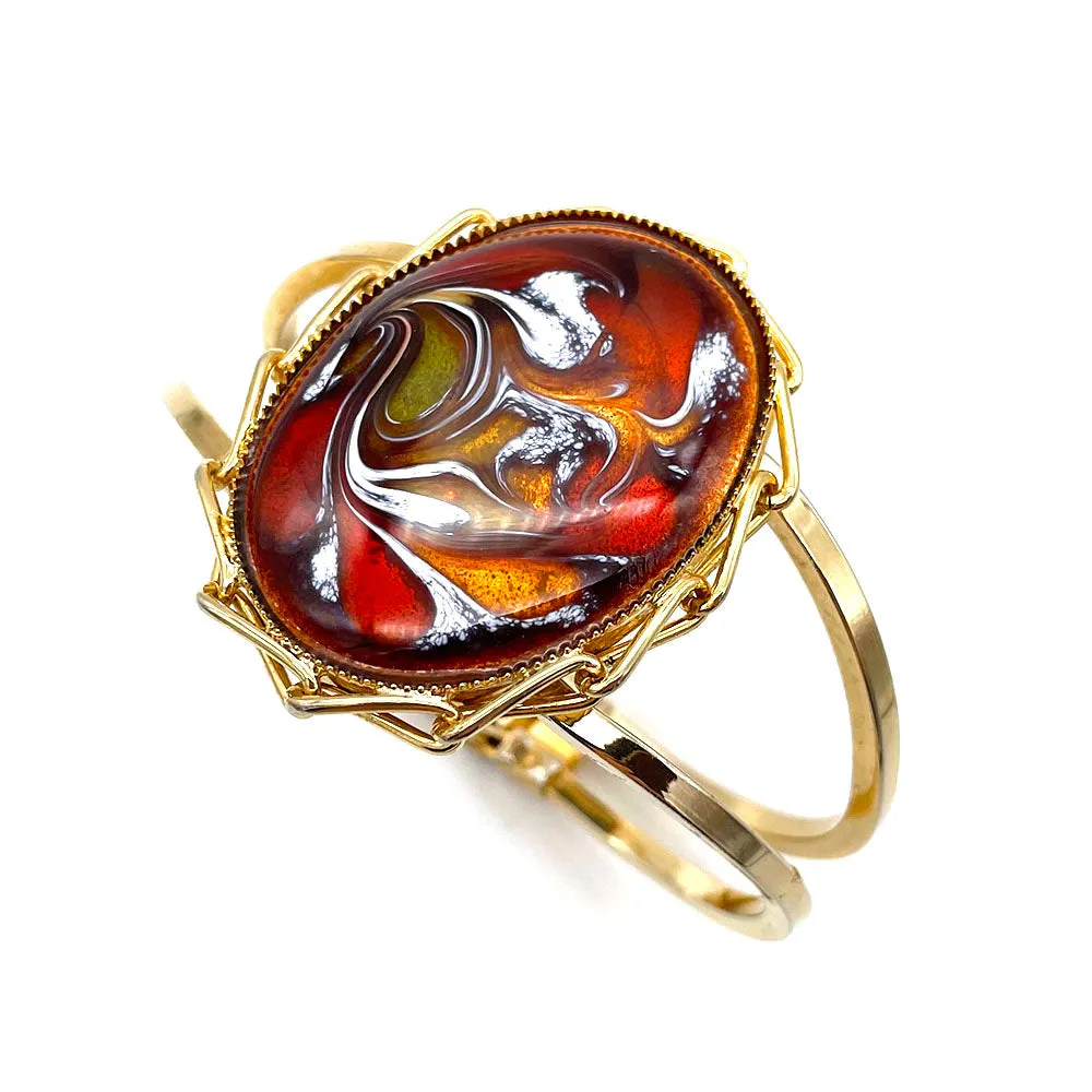 【USA輸入】ヴィンテージ アンバー エナメル バングル/Vintage Amber Enamel Bangle