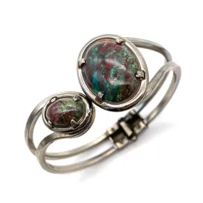 【USA輸入】ヴィンテージ グリーンジャスパー ストーン バングル/Vintage Green Jasper Stone Bangle