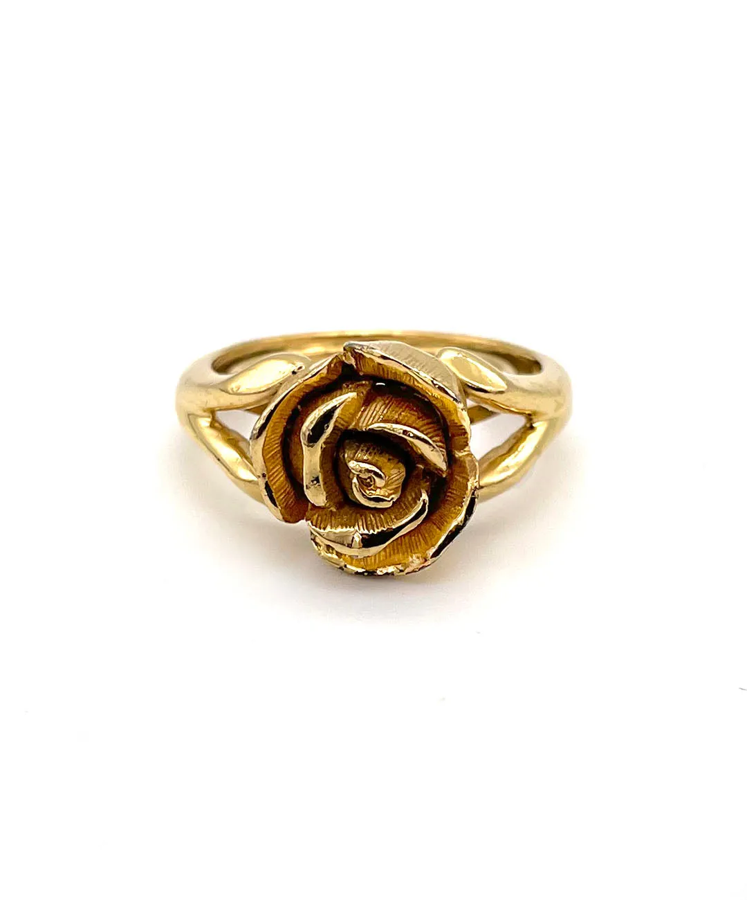 【USA輸入】ヴィンテージ ゴールドローズ メタル リング/Vintage Gold Rose Metal Ring