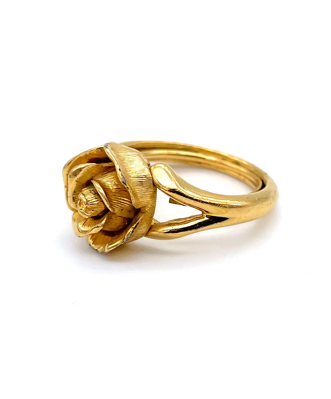 【USA輸入】ヴィンテージ ゴールドローズ メタル リング/Vintage Gold Rose Metal Ring