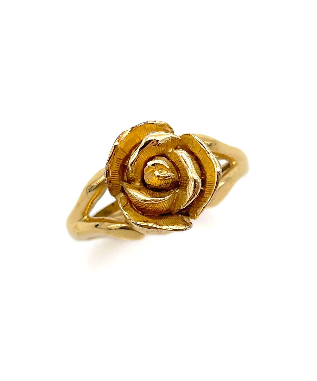 【USA輸入】ヴィンテージ ゴールドローズ メタル リング/Vintage Gold Rose Metal Ring